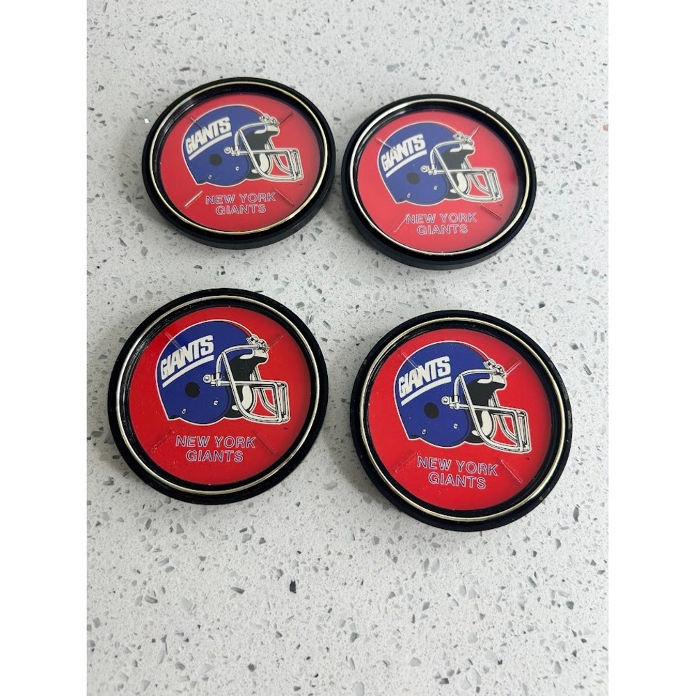 New York Giants NFL Football Helmet Coasters‎ Set of 4 Round Cork Back